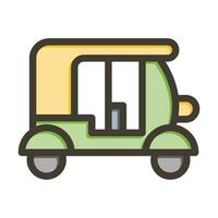 Rickshaw Vector Thick Line Filled Colors Icon For Personal And Commercial Use.