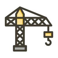 Crane Vector Thick Line Filled Colors Icon For Personal And Commercial Use.