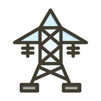 Electric Pole Vector Thick Line Filled Colors Icon For Personal And Commercial Use.