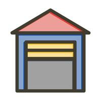 Garage Vector Thick Line Filled Colors Icon For Personal And Commercial Use.