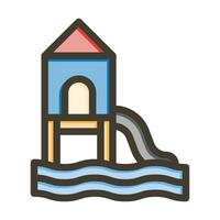 Water Park Vector Thick Line Filled Colors Icon For Personal And Commercial Use.