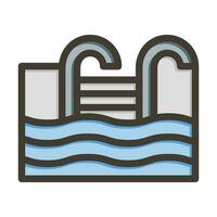 Swimming Pool Vector Thick Line Filled Colors Icon For Personal And Commercial Use.