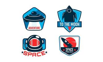 Spacecraft and pressure suit space exploration isolated icons vector