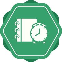 Notepad with alarm clock Vector Icon