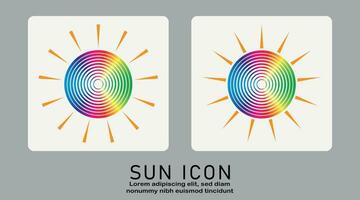 Sunrise or sunset icon, sun icon vector isolated on white background.