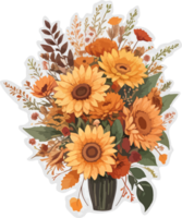 Autumn Flowers Bouquet Free PNG with AI Generative