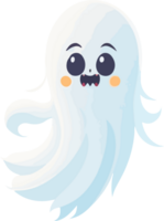 Simple Halloween Ghost Cartoon Illustration AI Generative png