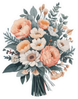 Winter Flowers Bouquet Clipart with AI Generative png