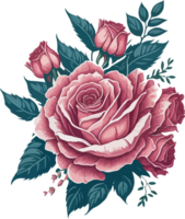 A Rose Flower Clip Art Decoration AI Generative png