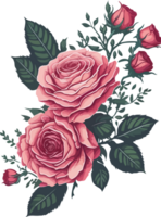 un Rosa flor acortar Arte decoración con ai generativo png