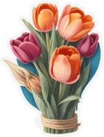 Tulip Flowers Bouquet Clipart AI Generative png