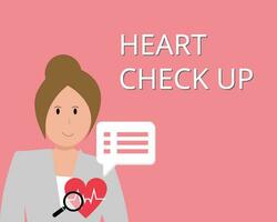 Medical Health heart Check up Background Illustration with patient got check for heart treatment vector