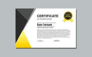 certificate design in black and gold in a modern style vector