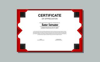 certificate design in red color in modern style vector