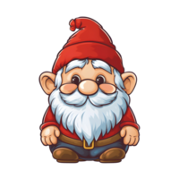 Gnome cartoon character. Cute gnome on transparent background. AI Generative png