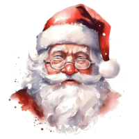 retrato de Papa Noel claus cabeza. sonriente Papa Noel noel dibujos animados Papa Noel claus ilustración con barba. ai generativo. png