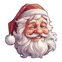 ritratto di Santa Claus testa. sorridente Santa claus. cartone animato Santa Claus illustrazione con barba. ai generativo. png
