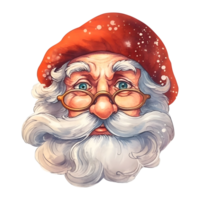 Porträt von Santa claus Kopf. lächelnd Santa Klaus. Karikatur Santa claus Illustration mit Bart. ai generativ. png