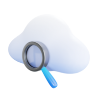 Cloud seach icon transparent backgrounds 3d rendering png