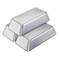 zilver bars icoon 3d illustratie png