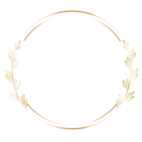 dekorativ gyllene cirkel ram png