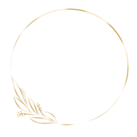 decorativo dourado círculo quadro, Armação png