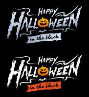 Set of Hand drawn halloween lettering logo vector