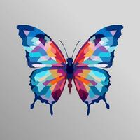 beautiful winged butterfly drawn using WPAP art style, pop art, vector illustration.