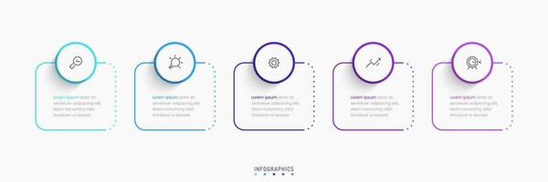 Vector Infographic label design template with icons and 5 options or steps. Can be used for process diagram, presentations, workflow layout, banner, flow chart, info graph.