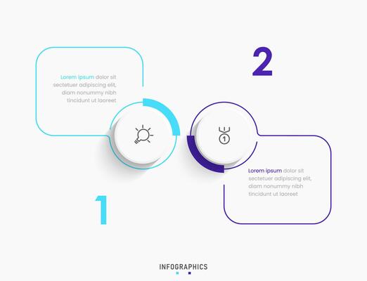 Vector Infographic label design template with icons and 2 options or steps. Can be used for process diagram, presentations, workflow layout, banner, flow chart, info graph.