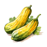 Zucchini watercolor illustration, Vegetable isolated on transparent background, AI Generative png