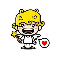 Cute Angel Cartoon Character vector