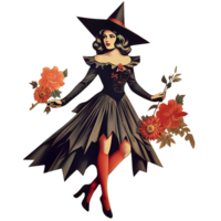 witch vintage halloween ai generate png