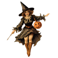 sorcière ancien Halloween ai produire png