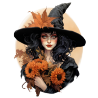 witch vintage halloween ai generate png