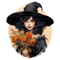 witch vintage halloween ai generate png