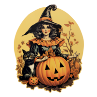 witch vintage halloween ai generate png