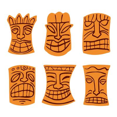 The Tiki wood art cartoon style image