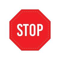 Red octagonal stop sign on a white background vector
