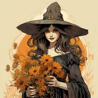 witch vintage halloween ai generate photo