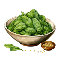 Spinach watercolor illustration, Vegetable isolated on transparent background, AI Generative png