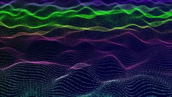 abstract gradient ribbon line wave animated 4K. multicolor particle line wavy background video