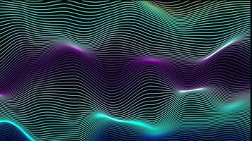 abstract gradient ribbon line wave animated 4K. multicolor particle line wavy background video