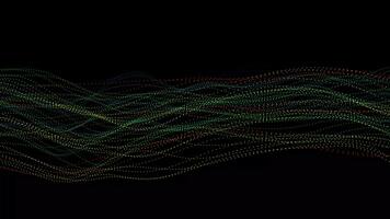 abstract gradient ribbon line wave animated 4K. multicolor particle line wavy background video