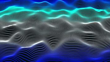 abstract gradient ribbon line wave animated 4K. multicolor particle line wavy background video