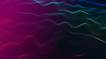 abstract gradient ribbon line wave animated 4K. multicolor particle line wavy background video