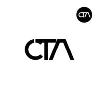 letra cta monograma logo diseño vector