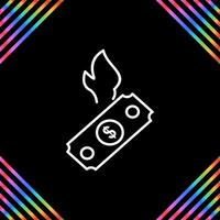 Dollar on Fire Vector Icon