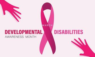 March is Developmental Disabilities awareness month. background, banner, card, poster, template. Vector illustration.