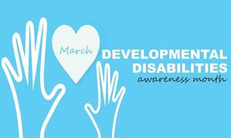 March is Developmental Disabilities awareness month. background, banner, card, poster, template. Vector illustration.
